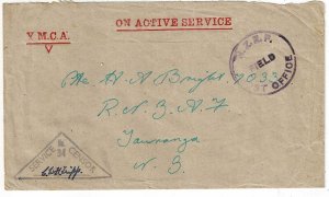 Fiji 1942 New Zealand EFPO cancel on Active Service YMCA cover to New Zealand