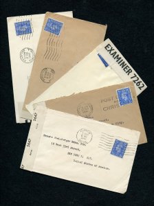 Great Britain 1941/1944 FIVE Censored Covers to New York See Scan