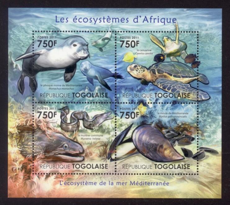 Togo - New Issue - MNH Mediterranean Sea Animals (M/S)