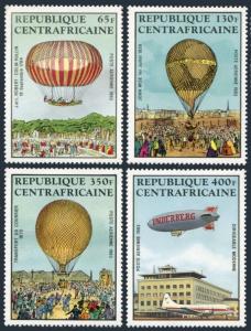 Central Africa C282-C285,C286,MNH.Michel 938-941,Bl.236. Manned Flight,200,1983.