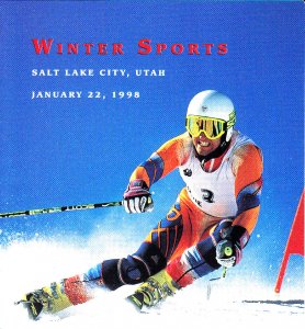 USPS FDC Ceremony Program #3180 Winter Sports Skiing  1998