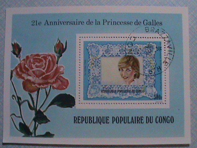 CONGO: BEAUTIFUL LOVELY PRINCESS DIANA 21ST BIRTH  ANNIV:  CTO NH S/S