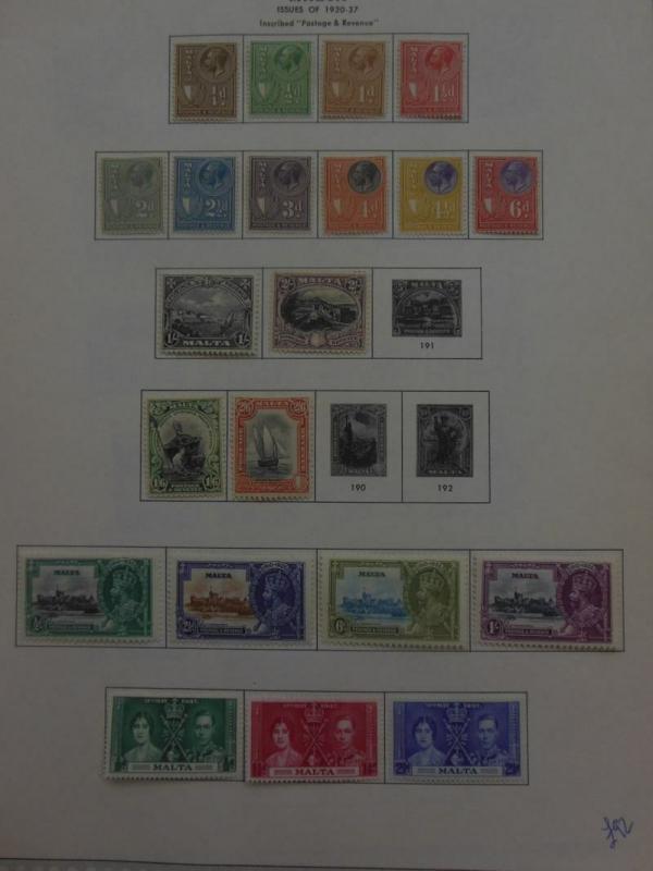 MALTA : A Beautiful & Fresh all Mint collection on album pages. SG Catalog £1831