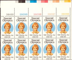 US Plate Block of 10, Scott #1788, Special Olympics 1979