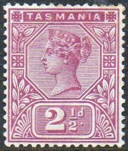 Tasmania 1892 2½d purple MH