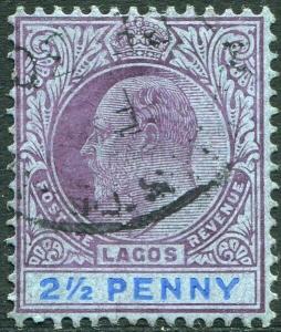 LAGOS-1905 2½d Dull Purple & Blue/Blue Sg 57 GOOD USED V31492