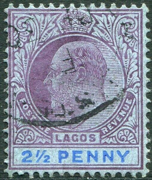 LAGOS-1905 2½d Dull Purple & Blue/Blue Sg 57 GOOD USED V31492