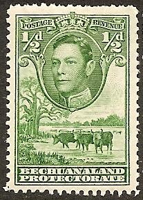 Bechuanaland Prot. 124 Mint OG 1938 1/2p green Defin. CV $2.