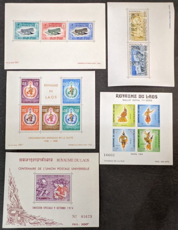 EDW1949SELL : LAOS Nice collection of 50 ALL DIFFERENT VF MNH S/S w/ many Better