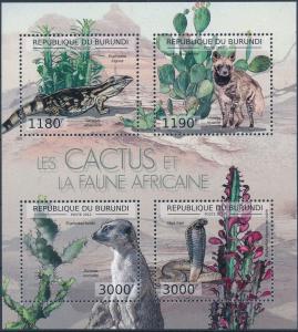 BURUNDI 2012 SHEET bur12614a CACTUS WILDLIFE SNAKES LIZARDS