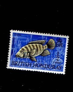 BRITISH HONDURAS SCOTT#234 1969 1/2c CRANA - FISH - MH