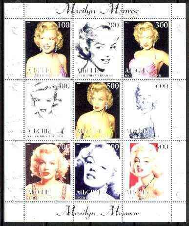 ABKHAZIA - 1999 - Marilyn Monroe - Perf 9v Sheet - M. N.H. - Private Issue