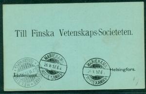 FINLAND 1897, Appointment card from Mariehamn ALAND TO Finland, VF