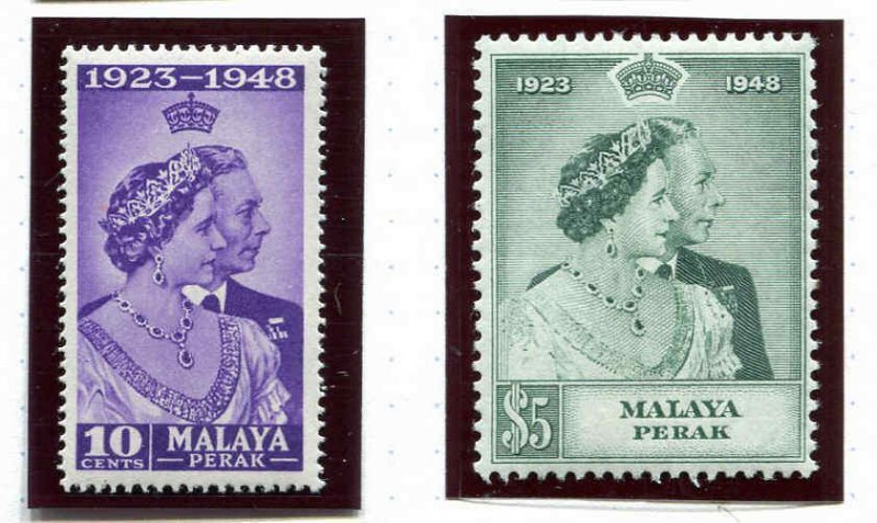 Malaya Perak 99 - 100 Silver Wedding MNH  Mint Never Hinged