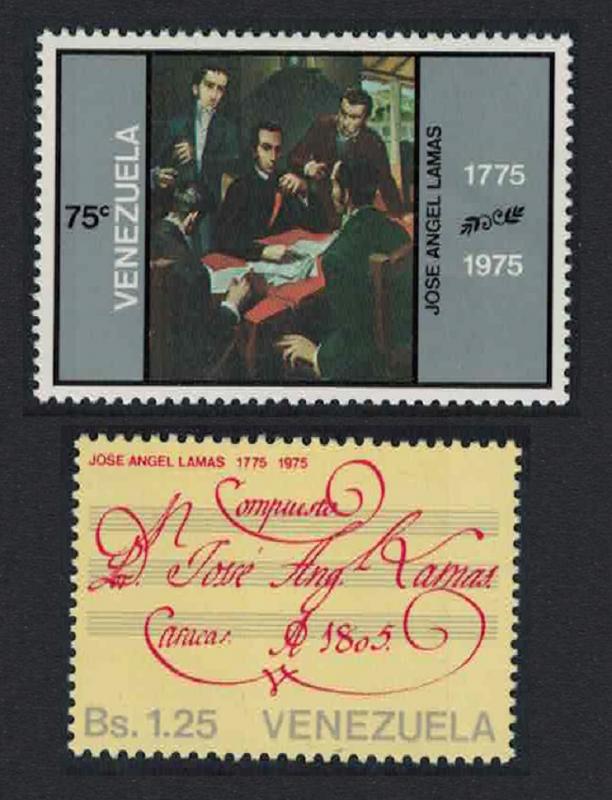 Venezuela Birth Bicentenary 1975 of Jose Angel Lamas composer 2v 1976 MNH