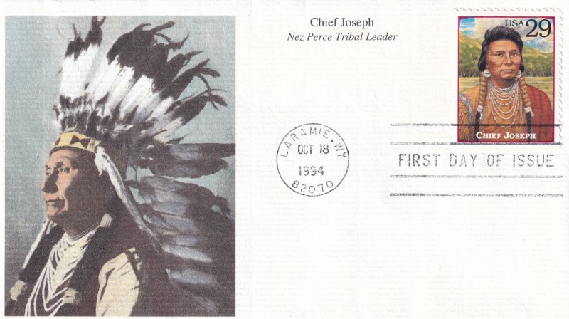 1994,  Honoring Chief Joseph,  Mystic, FDC (E14689)