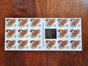 U.S. Scott #2595 Eagle/Shield Booklet of 17 EFO Mis-Cut Error Stamps