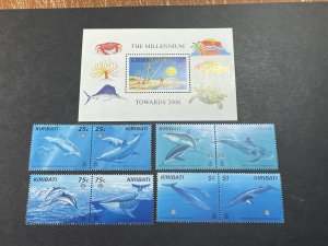 KIRIBATI # 721-729--MINT/NH---COMPLETE SET IN PAIRS & SOUVENIR SHEET---1998