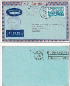 NEW ZEALAND TRANS-TASMAN AIRMAIL COVER TO STANLEY GIBBONS THE STRAND LONDON UK