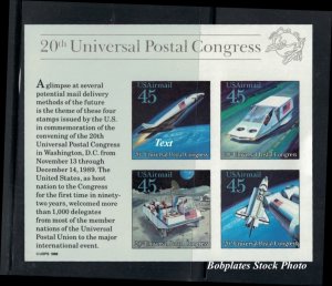 BOBPLATES #C126 UPU Congress Future Mail Souvenir Sheet VF MNH SCV=$5