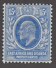 East Africa & Uganda Protectorate,  #36 mint, King Edward VII, issued 1907