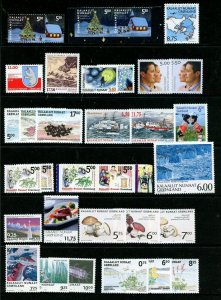 Greenland #420\\461 (GR920) (18) Complete sets, all different, MNH,VF,CV$107.45