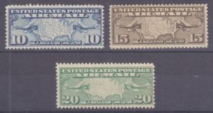 US Sc C7-C9 MNH. 1926-1927 Air Post complete, F-VF