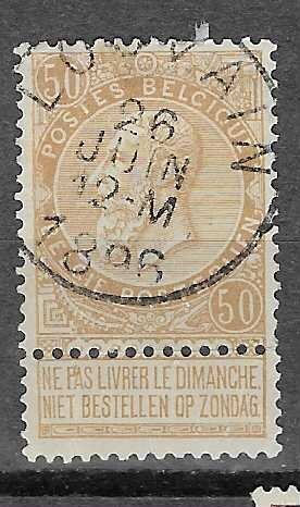 Belgium #70  50C bister  (U) CV $20.00