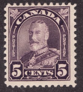 1930 Canada Sc #169a - 5¢ KGV Flat Plate type print - MH Est$10.50