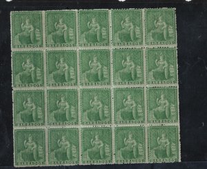 Barbados #15 (SG #21) Very fine Mint Block Of Twenty Rough Perf 14-16