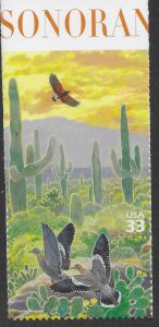 US #3293c MNH Sonoran Desert. White-winged Dove.  Extra Selvage.  Nice.