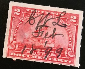 R164 Documentary, 2 c, hinged, canceled, Vic's Stamp Stash