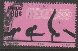 MEXICO 993, 80¢ Gymnastics 4th Pre-Olympic Set Used SINGLE. F-VF. (752)