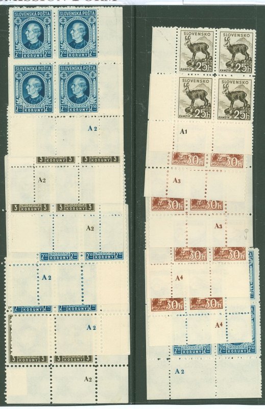 Slovakia #48/57a Mint (NH) Plate Block