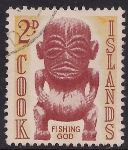 Cook Islands 1963 QE2 1d Fishing Cod used  SG 164 ( L450 )