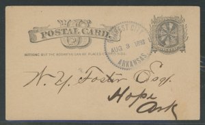 US UX7 Forrest City Arkansas, saw tooth CDS, pinwheel cancel 3 Aug 1892.