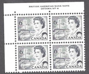 CANADA # 460c MINT NH VF UL PLATE BLOCK #4 BS24938A-1