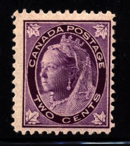 Canada Scott 68 Queen Victoria 2 cents Purple Maple leaf Mint NH.