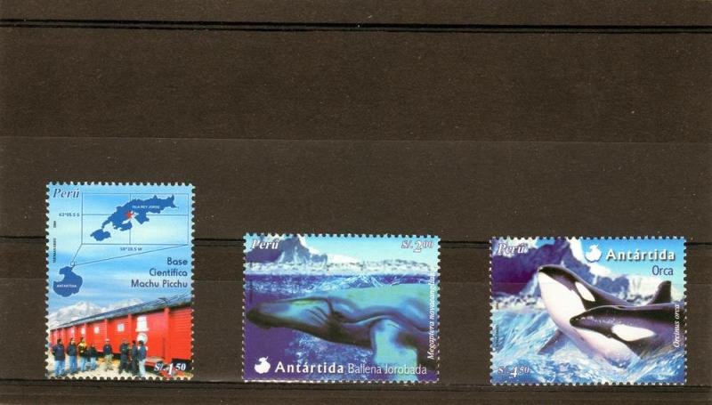 Peru 2004 WHALES OF ANTARCTICA Set (3v) Perforated Mint (NH)