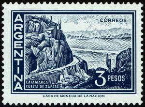Argentina #886  MNH - 3p Zapata Slope (1970)