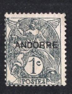 Andorra French  #1   used 1931  1c