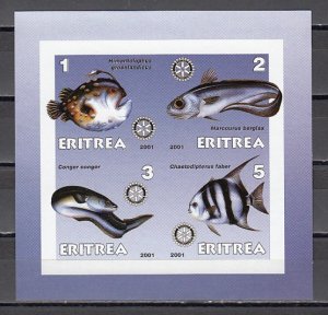 Eritrea, 2001 Cinderella issue. Various Fish on an IMPERF sheet of 4. ^