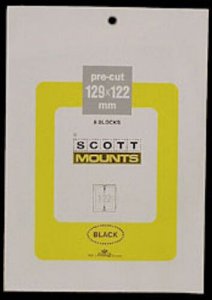 Scott/Prinz Pre-Cut Souvenir Sheets Small Panes Stamp Mounts 129x122 #989 Black