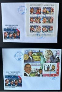 2008 Comoros FDC Martin Luther King USA President Kennedy Mi. I-VI Bl. I-