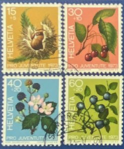 ZAYIX -1973 - Switzerland - #B418-421 - Semi Postal - Used - Flora - Flowers