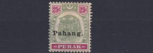 PAHANG  1898  S G  20   25C  GREEN & CARMINE  UNUSED NO GUM  CAT £85