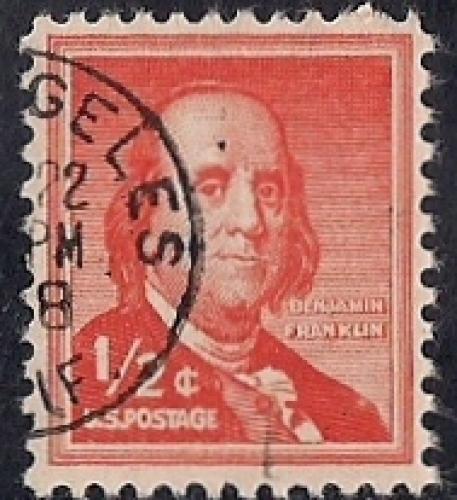 1030 1/2 cent 1958 Benjamin Franklin,  used VF