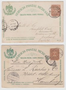 MEXICO 1897-99 PS BETTER GROUP OF 4 CARDS TO ENGLAND, GERMANY & USA