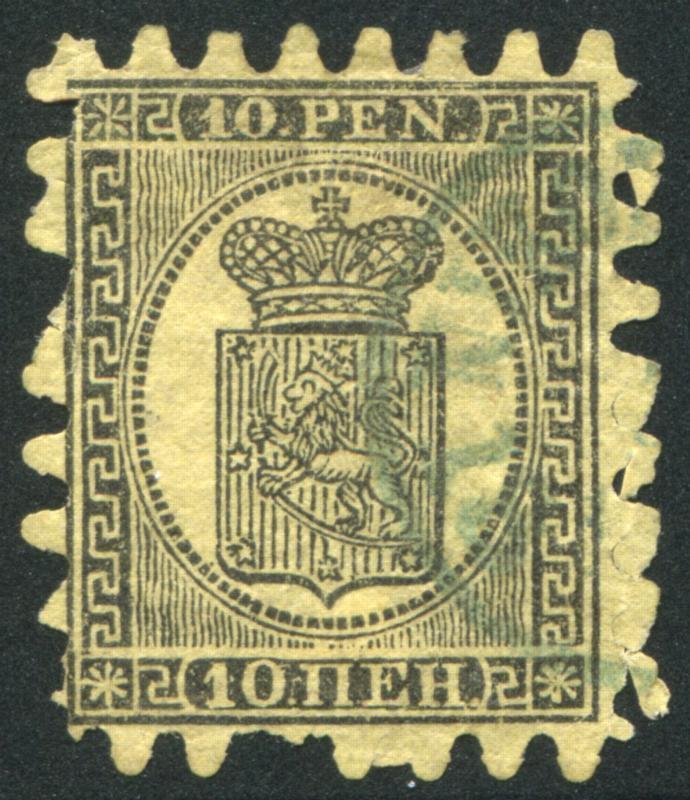 FINLAND 8a USED, Fine copy, type 2, serpentine roulette