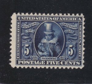 US 330 5c Jamestown Exposition Mint F-VF OG LH SCV $130